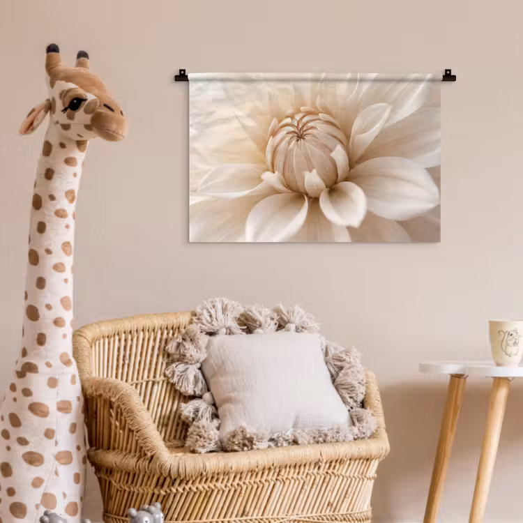 Wandkleed - Bloem - Dahlia - Wit — 5