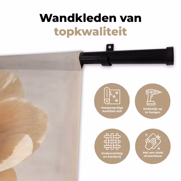 Wandkleed - Bloem - Minimalistisch - Groen — 3