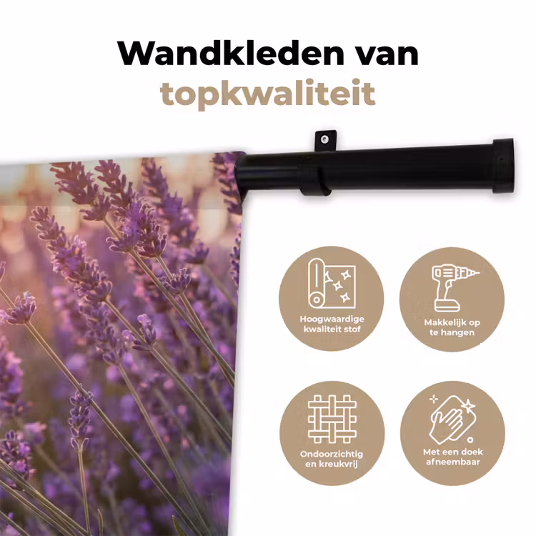 Wandkleed - Lavendel - Paars - Zonlicht — 3