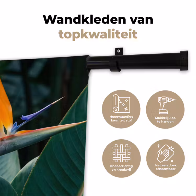 Wandkleed - Paradijsvogel - Bloem - Exotisch — 3