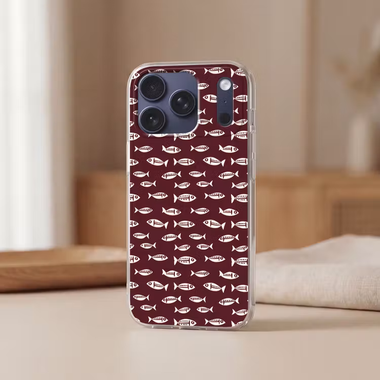 Telefoonhoesje Softcase - Vissen - Grafisch - Patroon - Donker — 3