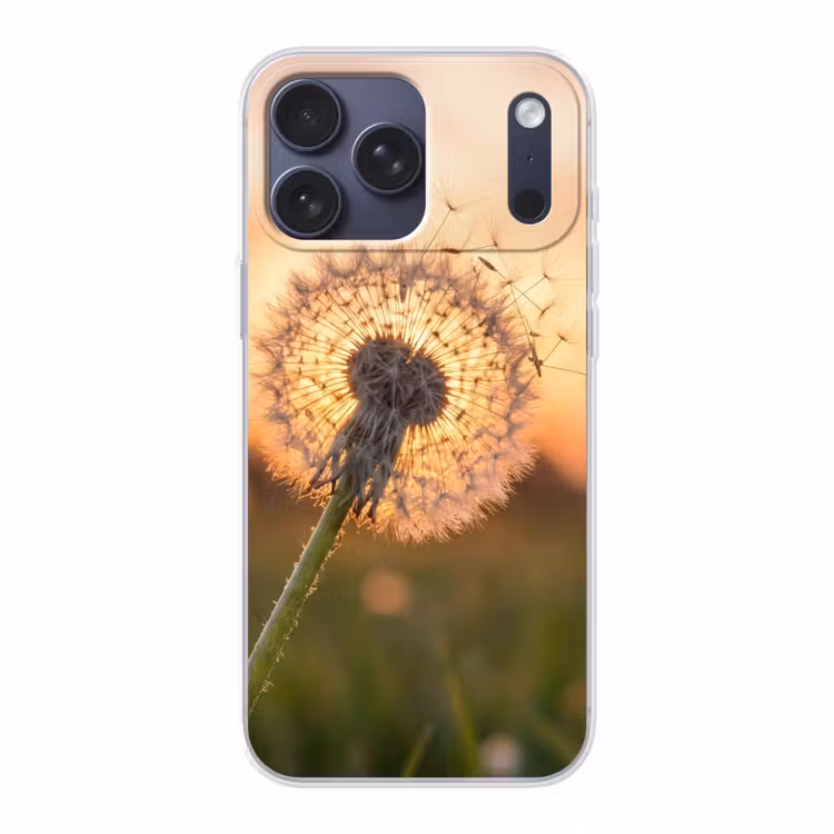 Telefoonhoesje Softcase - Paardenbloem - Zonsondergang - Veld