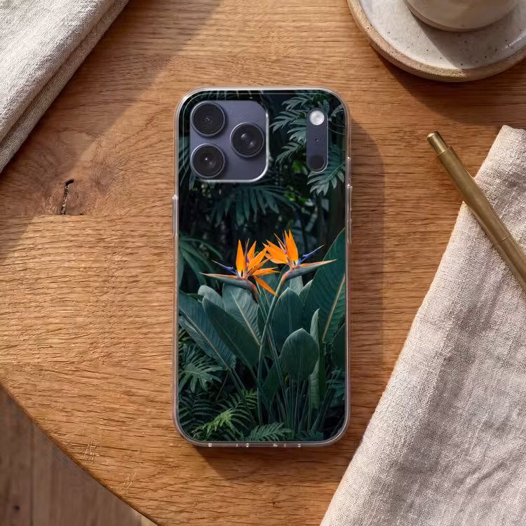 Telefoonhoesje Softcase - Paradijsvogel - Bloem - Exotisch — 2
