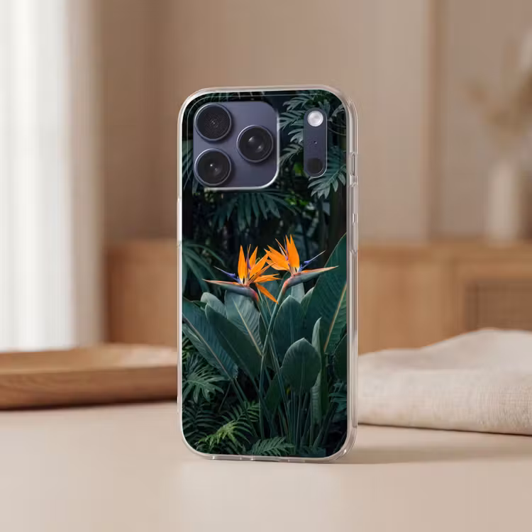 Telefoonhoesje Softcase - Paradijsvogel - Bloem - Exotisch — 3