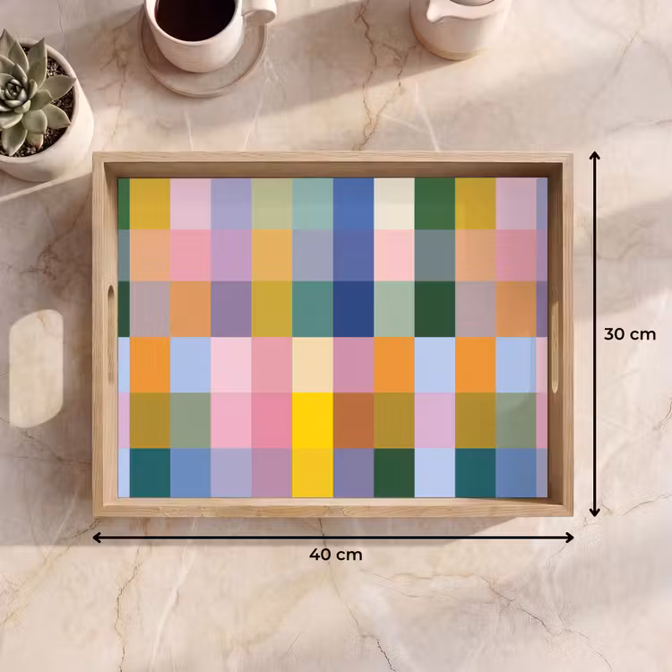 Dienblad - Blokken - Patroon - Gekleurd — 9