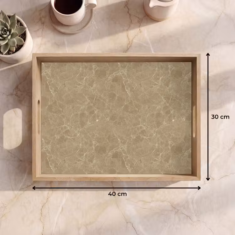 Dienblad - Taupe Marmer — 9