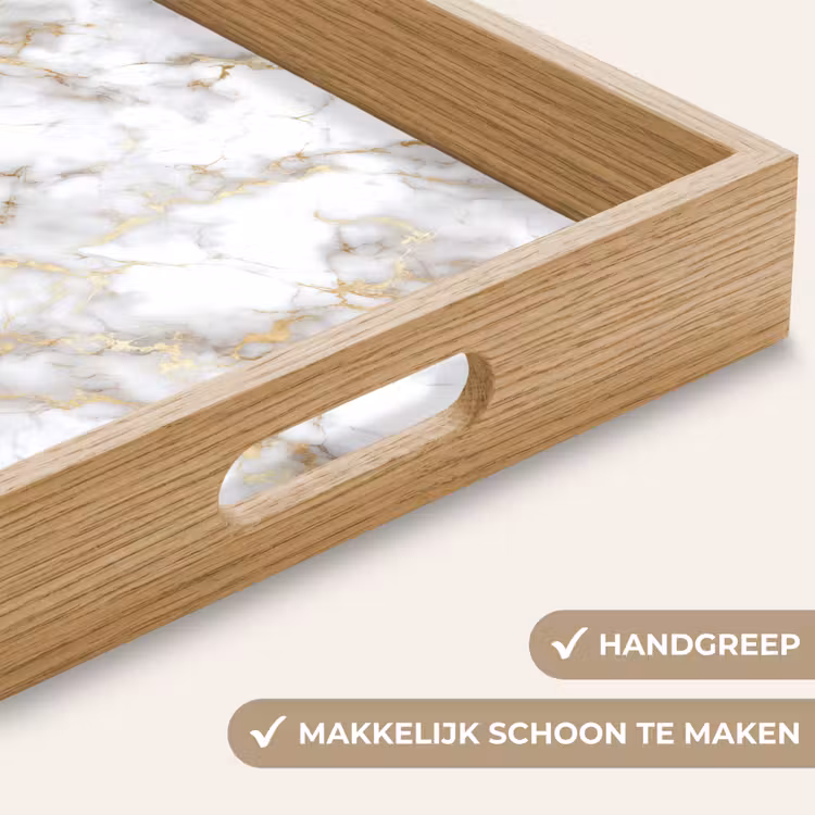 Dienblad - Wit Marmer met Goudfolie — 5