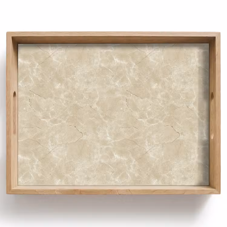 Dienblad - Beige Marmer met Witte Aders