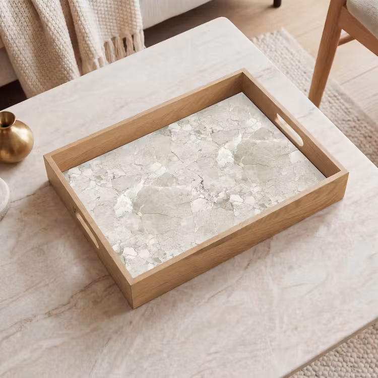 Dienblad - Beige Grijs Marmer — 2