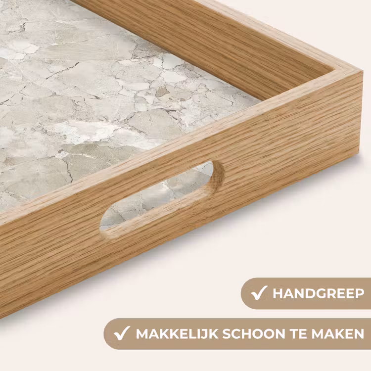 Dienblad - Beige Grijs Marmer — 5