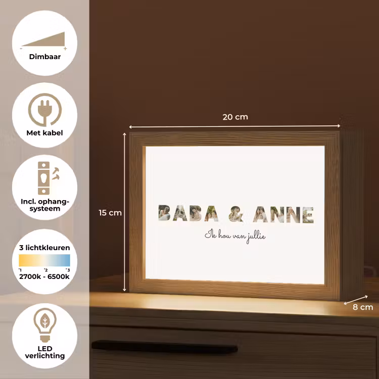 Gepersonaliseerde tafellamp - Baba & Anne - Lettercollage — 6