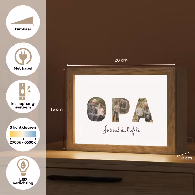 Gepersonaliseerde tafellamp - Opa - Lettercollage — 6