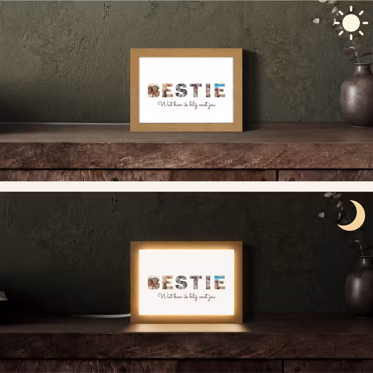 Gepersonaliseerde tafellamp - Bestie - Lettercollage — 5