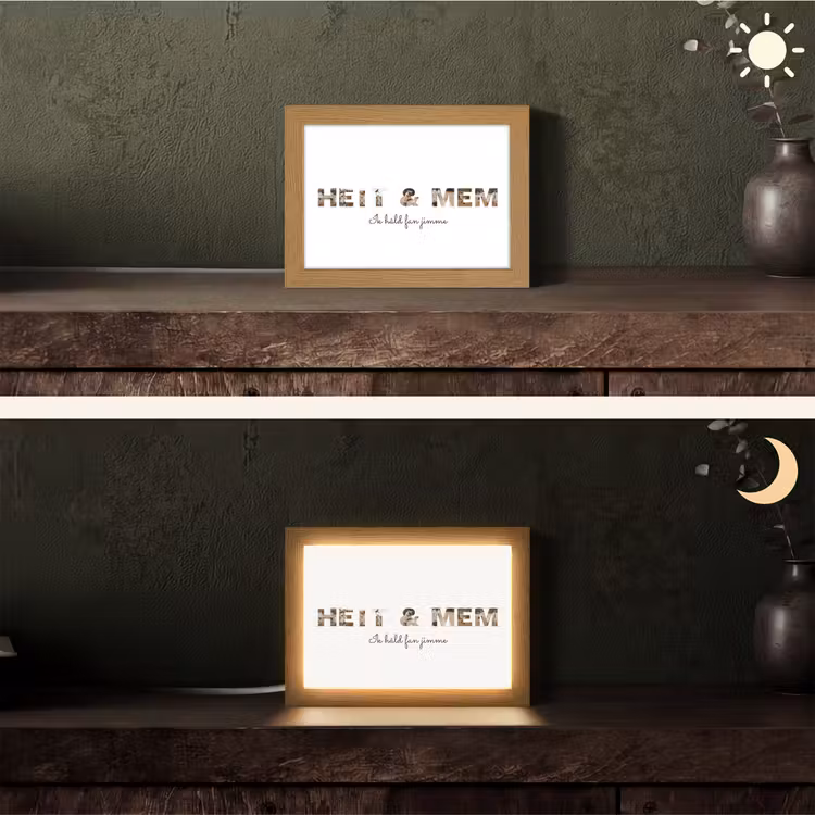 Gepersonaliseerde Lightbox - Heit & Mem - Lettercollage — 5