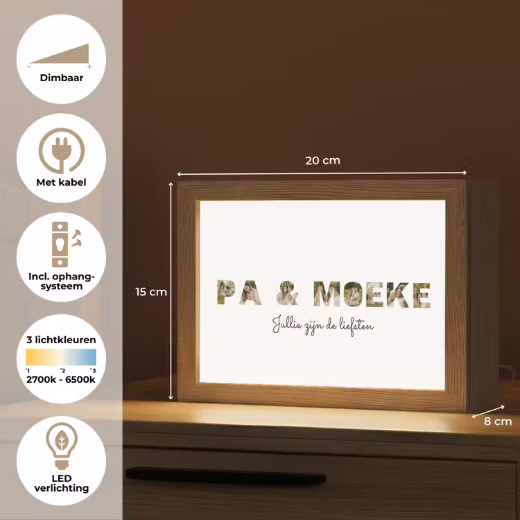 Gepersonaliseerde Lightbox - Pa & Moeke - Lettercollage — 6