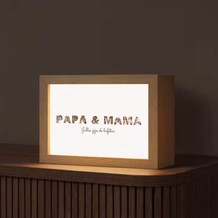 Gepersonaliseerde Lightbox - Papa & Mama - Lettercollage — 1
