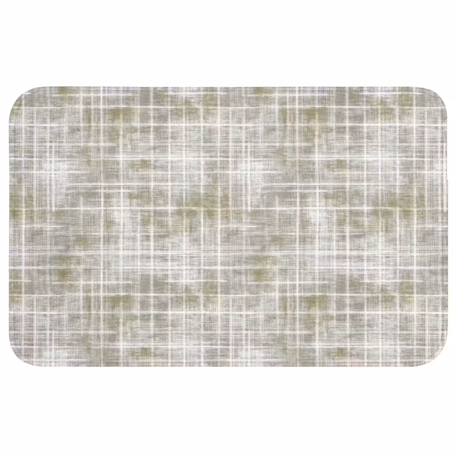 Wc Mat - Linnen - Patroon - Groen — 1