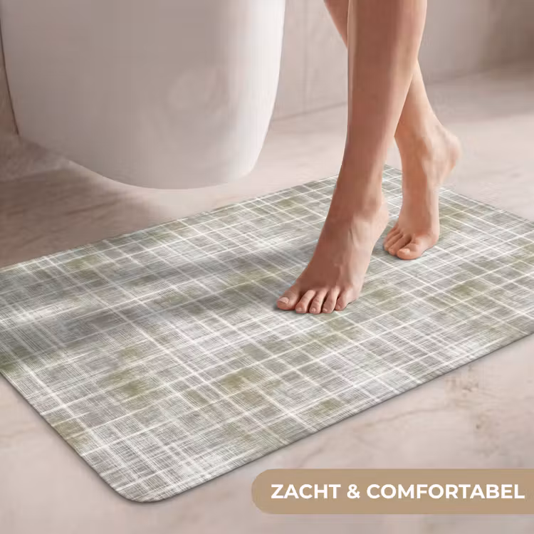 Wc Mat - Linnen - Patroon - Groen — 7