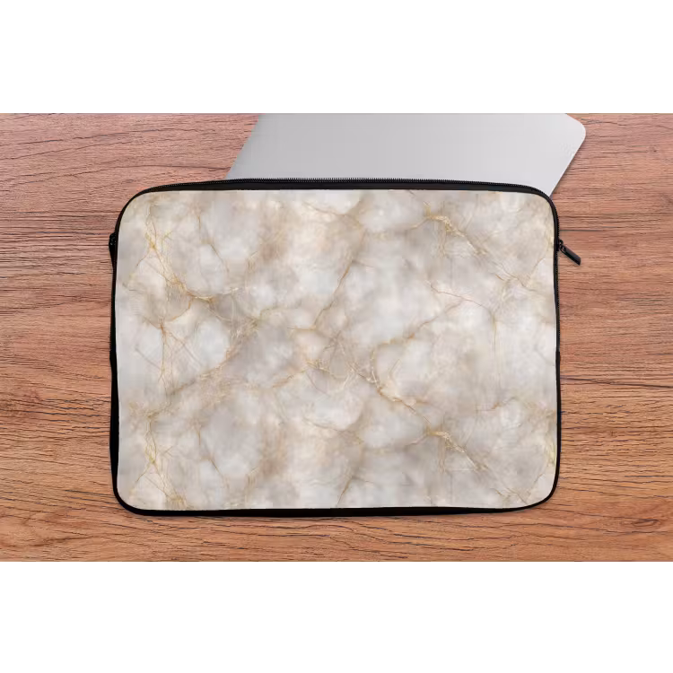 Laptophoes - Zandkleurig - Marmer - Natuursteen — 2