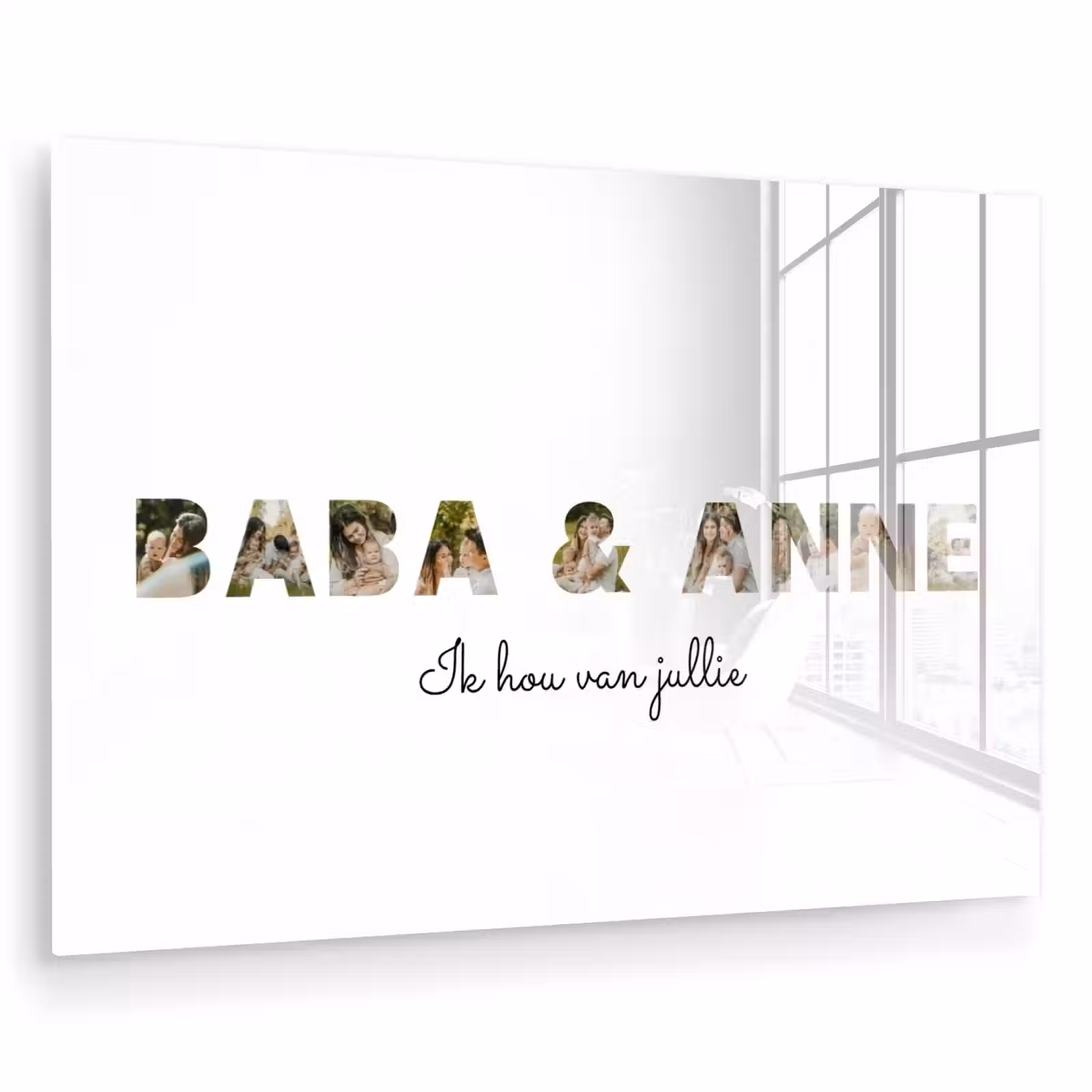 Gepersonaliseerd glas schilderij - Baba & Anne - Lettercollage — 1