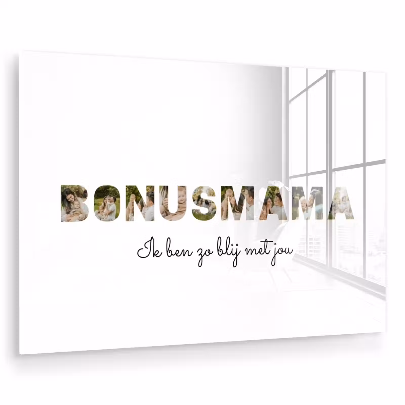 Gepersonaliseerd glas schilderij - Bonusmama - Lettercollage — 1