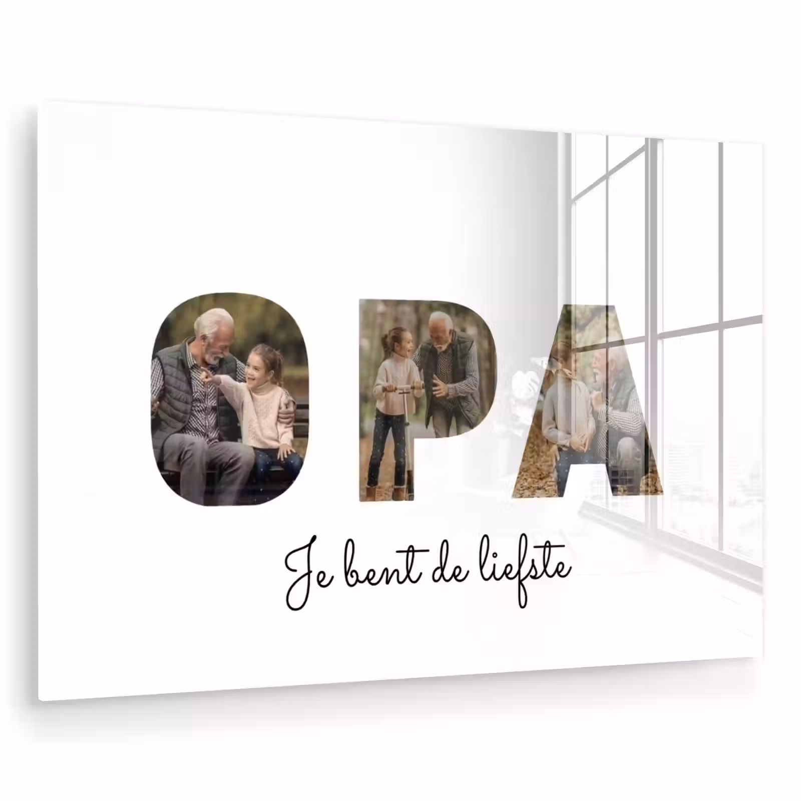 Gepersonaliseerd glas schilderij - Opa - Lettercollage — 1