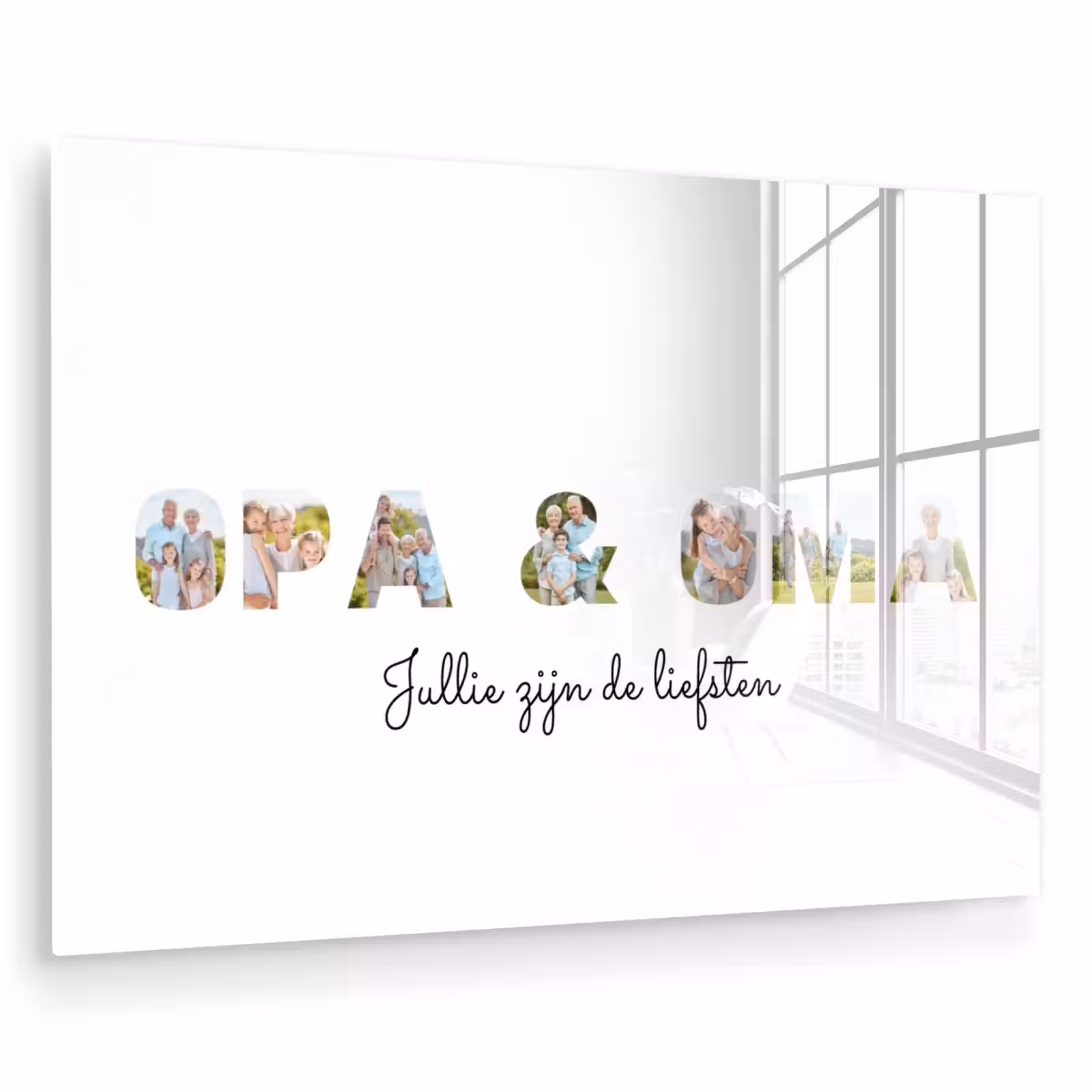 Gepersonaliseerd glas schilderij - Opa & Oma - Lettercollage — 1
