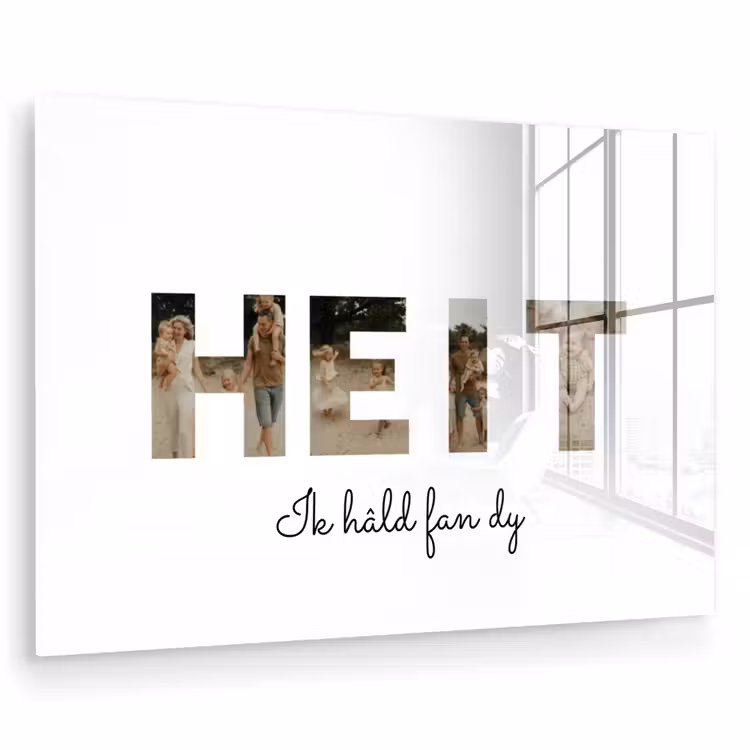 Gepersonaliseerd glas schilderij - Heit - Lettercollage — 1
