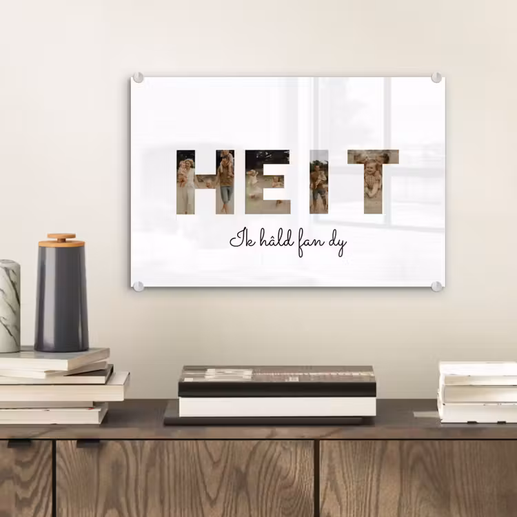 Gepersonaliseerd glas schilderij - Heit - Lettercollage — 2