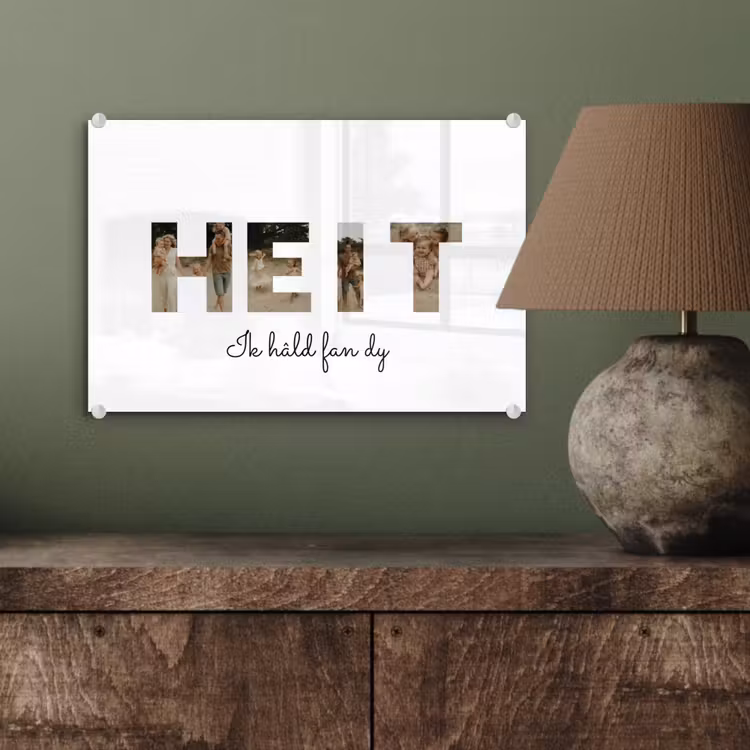 Gepersonaliseerd glas schilderij - Heit - Lettercollage — 4