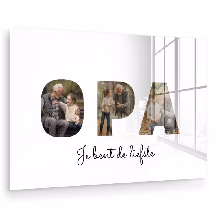 Gepersonaliseerd glas schilderij - Opa - Lettercollage — 1