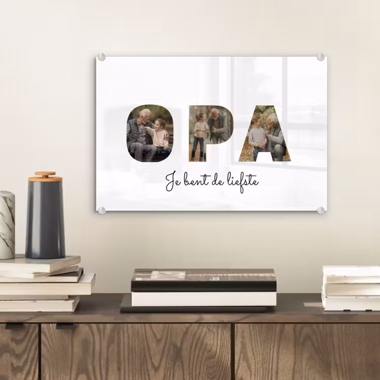 Gepersonaliseerd glas schilderij - Opa - Lettercollage — 2