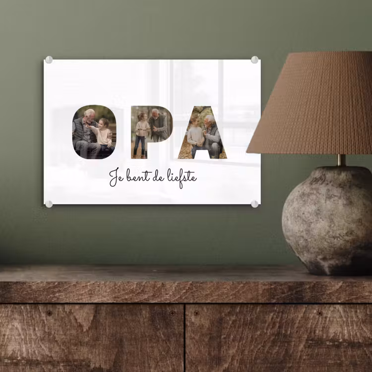 Gepersonaliseerd glas schilderij - Opa - Lettercollage — 4