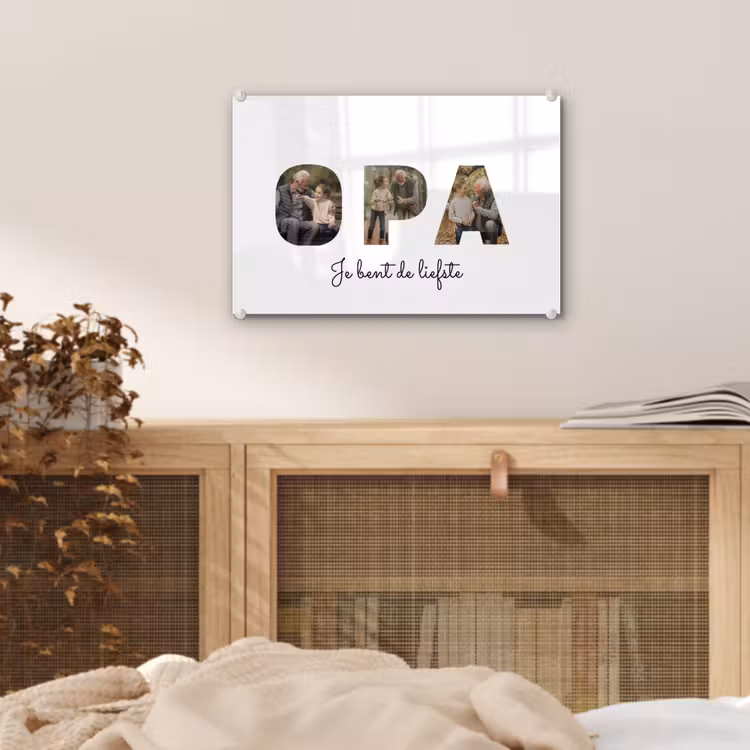 Gepersonaliseerd glas schilderij - Opa - Lettercollage — 5