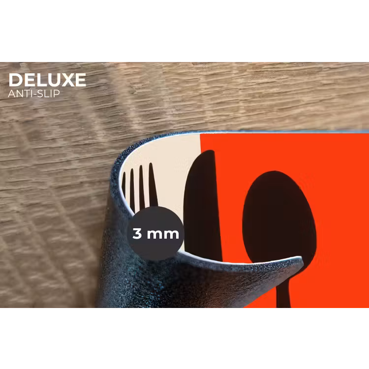Placemat - 6 stuks - Bestek - Rood - Wit — 4