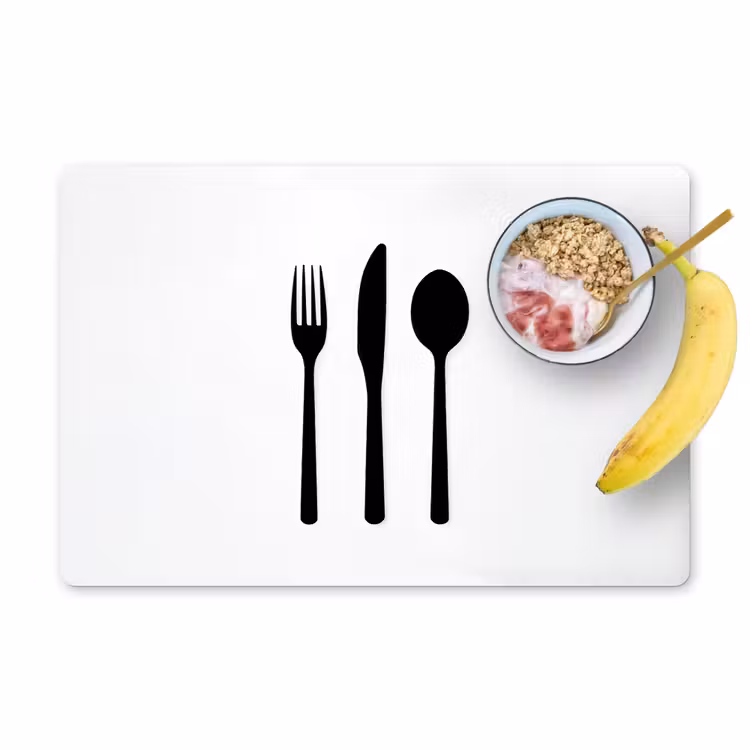 Placemat - 6 stuks - Bestek - Zwart - Simpel — 1