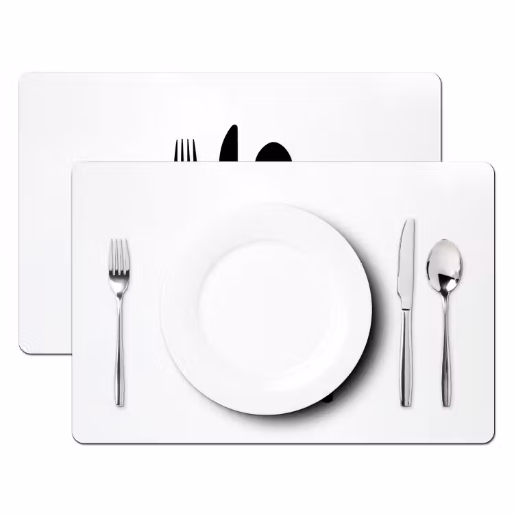 Placemat - 6 stuks - Bestek - Zwart - Simpel — 2