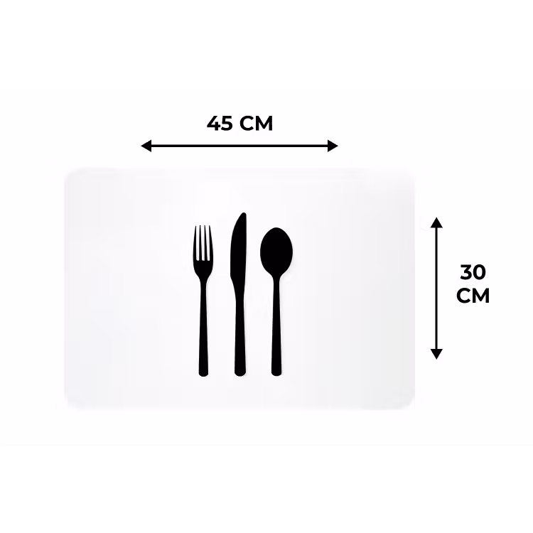Placemat - 6 stuks - Bestek - Zwart - Simpel — 3