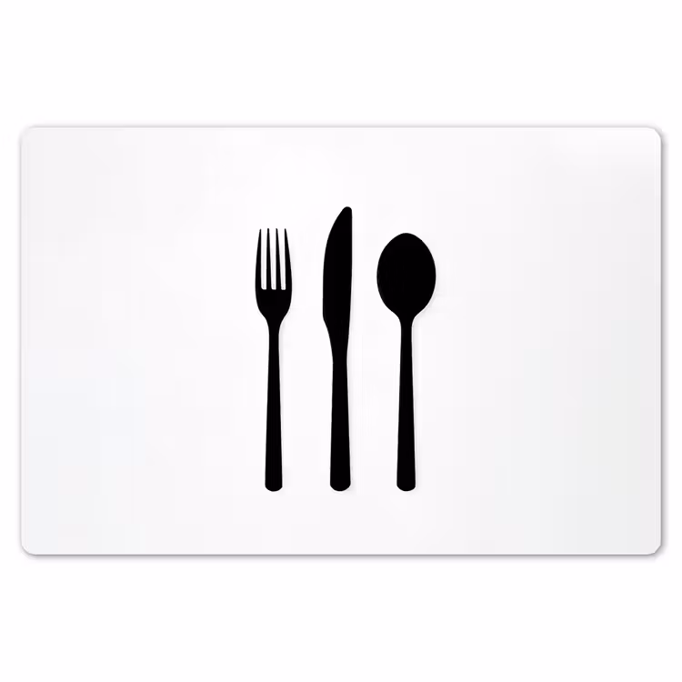 Placemat - 6 stuks - Bestek - Zwart - Simpel — 7