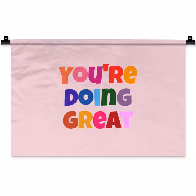 Wandkleed - You're doing great - Roze - Kleurrijk — 1