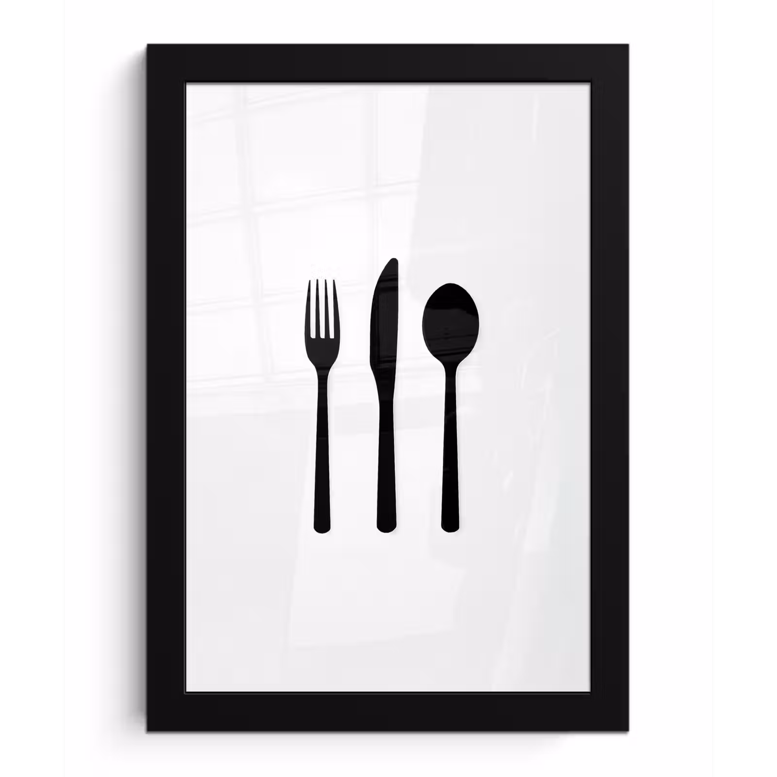 Poster met lijst - Bestek - Zwart - Simpel — 1
