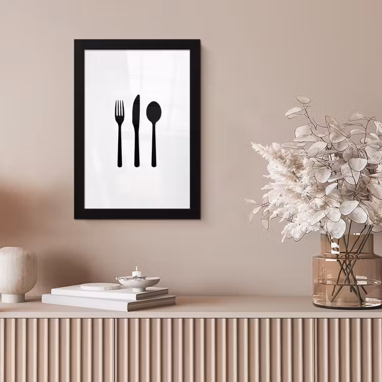 Poster met lijst - Bestek - Zwart - Simpel — 5