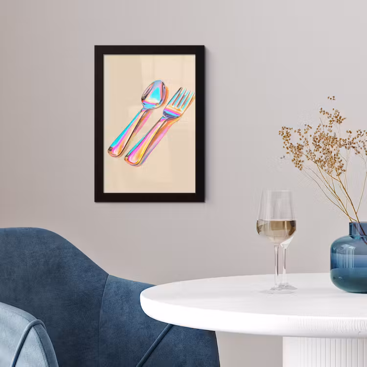 Poster met lijst - Regenboog - Lepel - Vork — 4