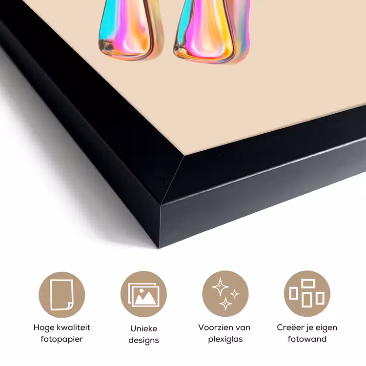 Poster met lijst - Regenboog - Lepel - Vork — 6