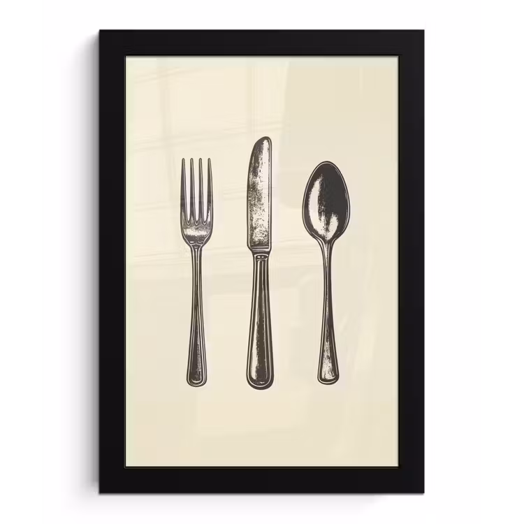 Poster met lijst - Zwart - Illustratie - Bestek — 1