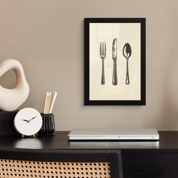 Poster met lijst - Zwart - Illustratie - Bestek — 2