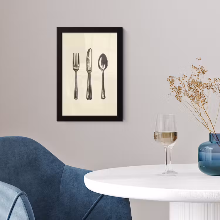 Poster met lijst - Zwart - Illustratie - Bestek — 4