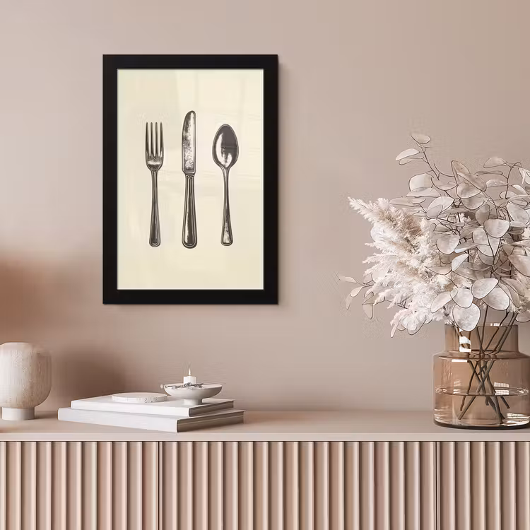 Poster met lijst - Zwart - Illustratie - Bestek — 5