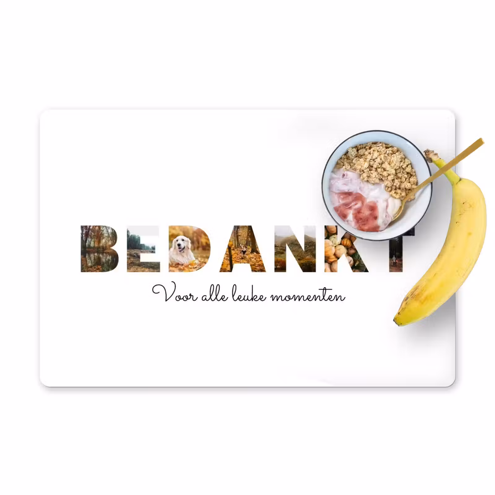 Gepersonaliseerde placemat - 6 stuks - Bedankt - Lettercollage — 1