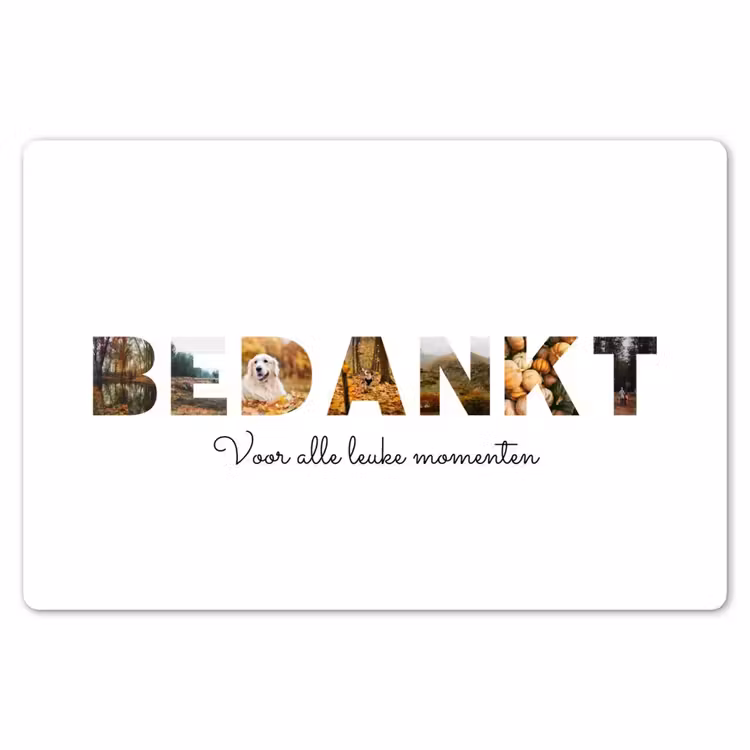 Gepersonaliseerde placemat - 6 stuks - Bedankt - Lettercollage — 7